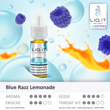 Lovesticks LIQ IT Blue Razz Lemonade Liquid 0-20mg