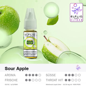 Elfbar Liquid ELFLIQ Sour Apple 10/20mg