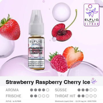 Elfbar Liquid ELFLIQ Strawberry Raspberry Cherry Ice 10/20mg
