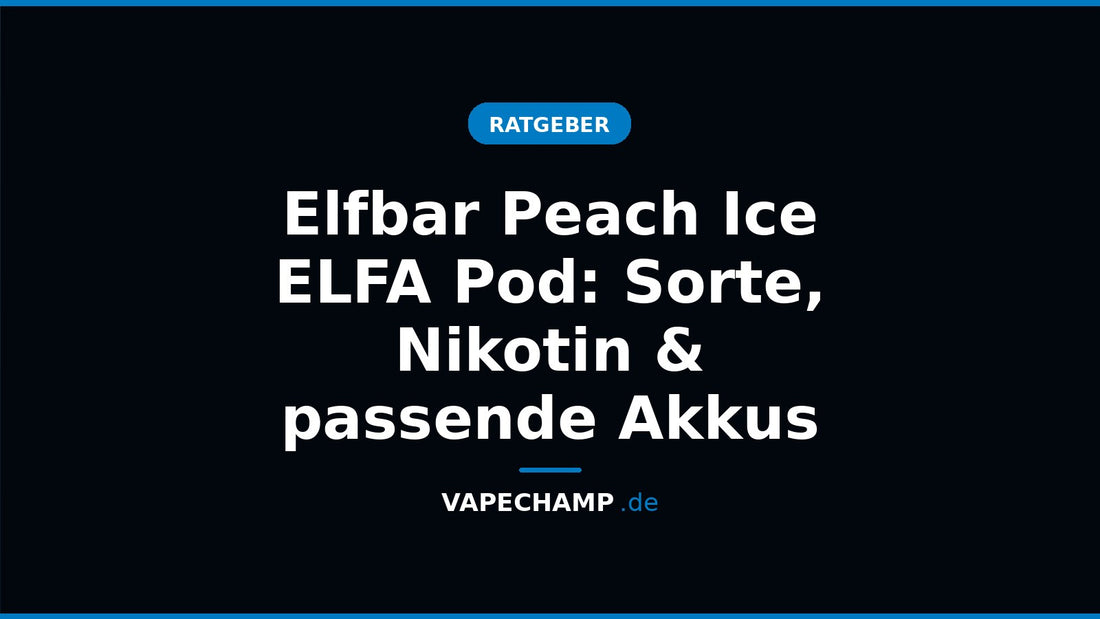 Elfbar ELFA Pod Peach Ice neben einem ELFA-Akkuträger