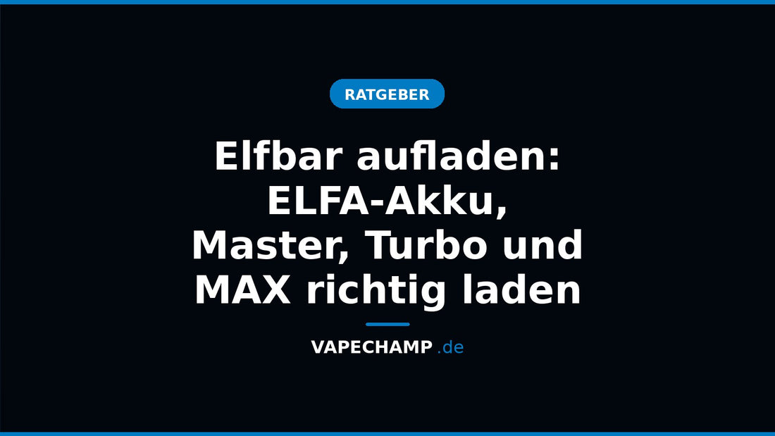 Elfbar ELFA Akkuträger mit eingestecktem USB-C-Ladekabel
