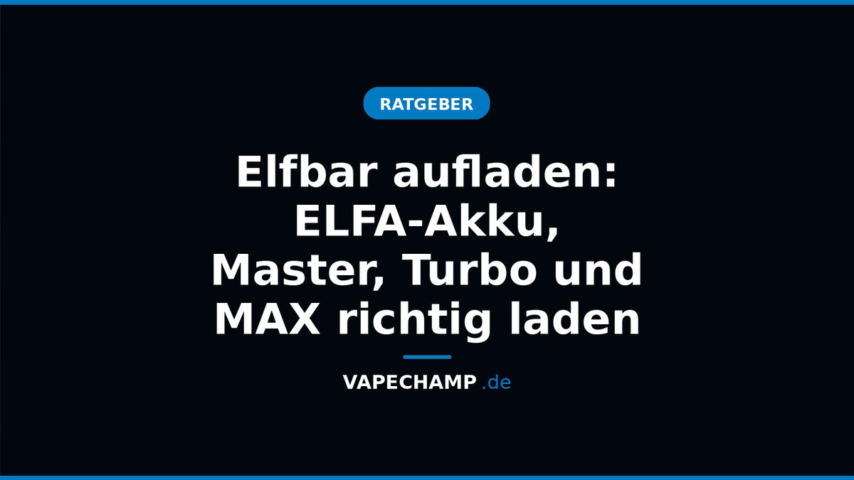 Elfbar ELFA Akkuträger mit eingestecktem USB-C-Ladekabel