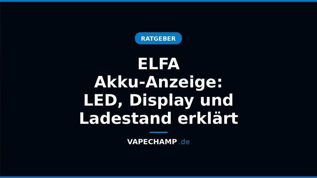 Elfbar ELFA Akkuträger mit LED-Anzeige und ELFA Master mit Display nebeneinander