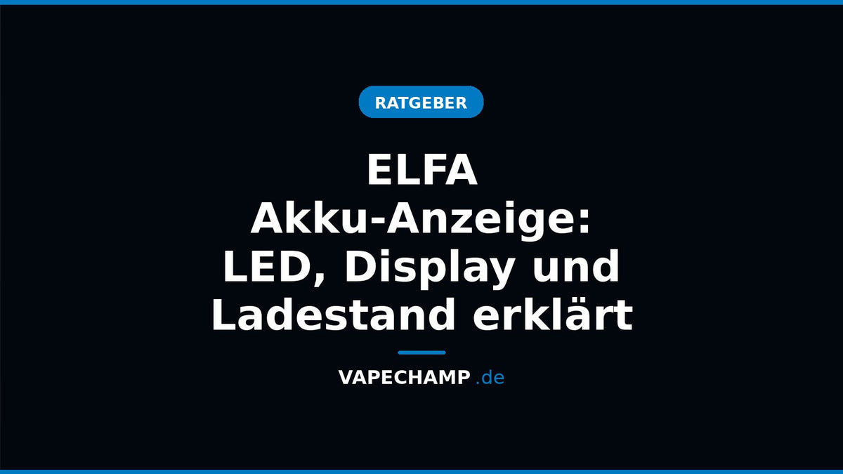 Elfbar ELFA Akkuträger mit LED-Anzeige und ELFA Master mit Display nebeneinander
