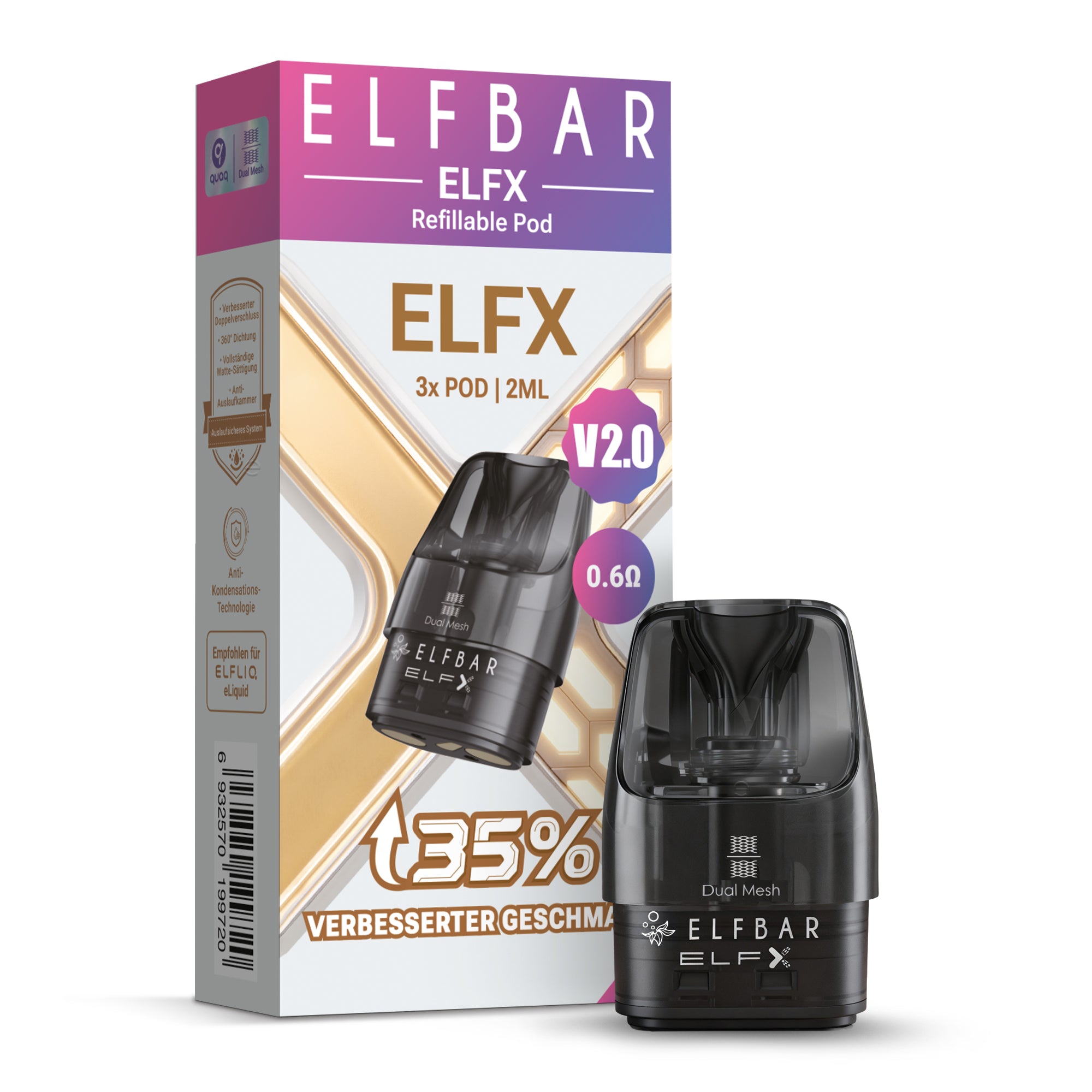 ELFX V2.0 Pod 0,6 Ohm 3er Pack