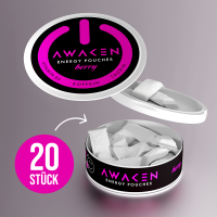 AWAKEN Energy Pouches mit Koffein, Taurin, Vitamin B5 ohne Zucker & Nikotin AWAKEN