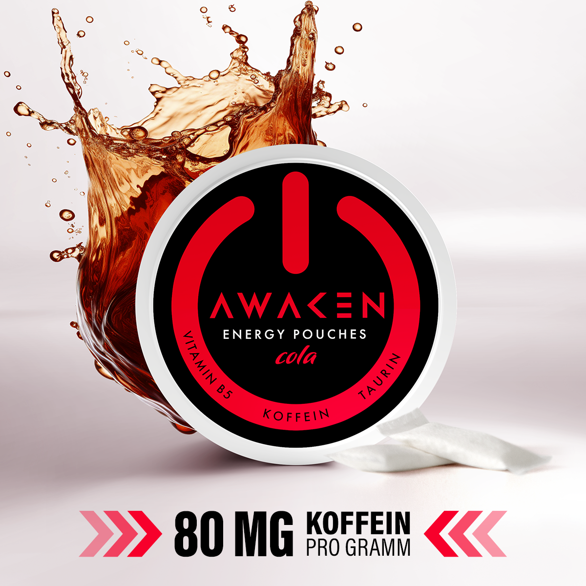 AWAKEN Energy Pouches mit Koffein, Taurin, Vitamin B5 ohne Zucker & Nikotin AWAKEN