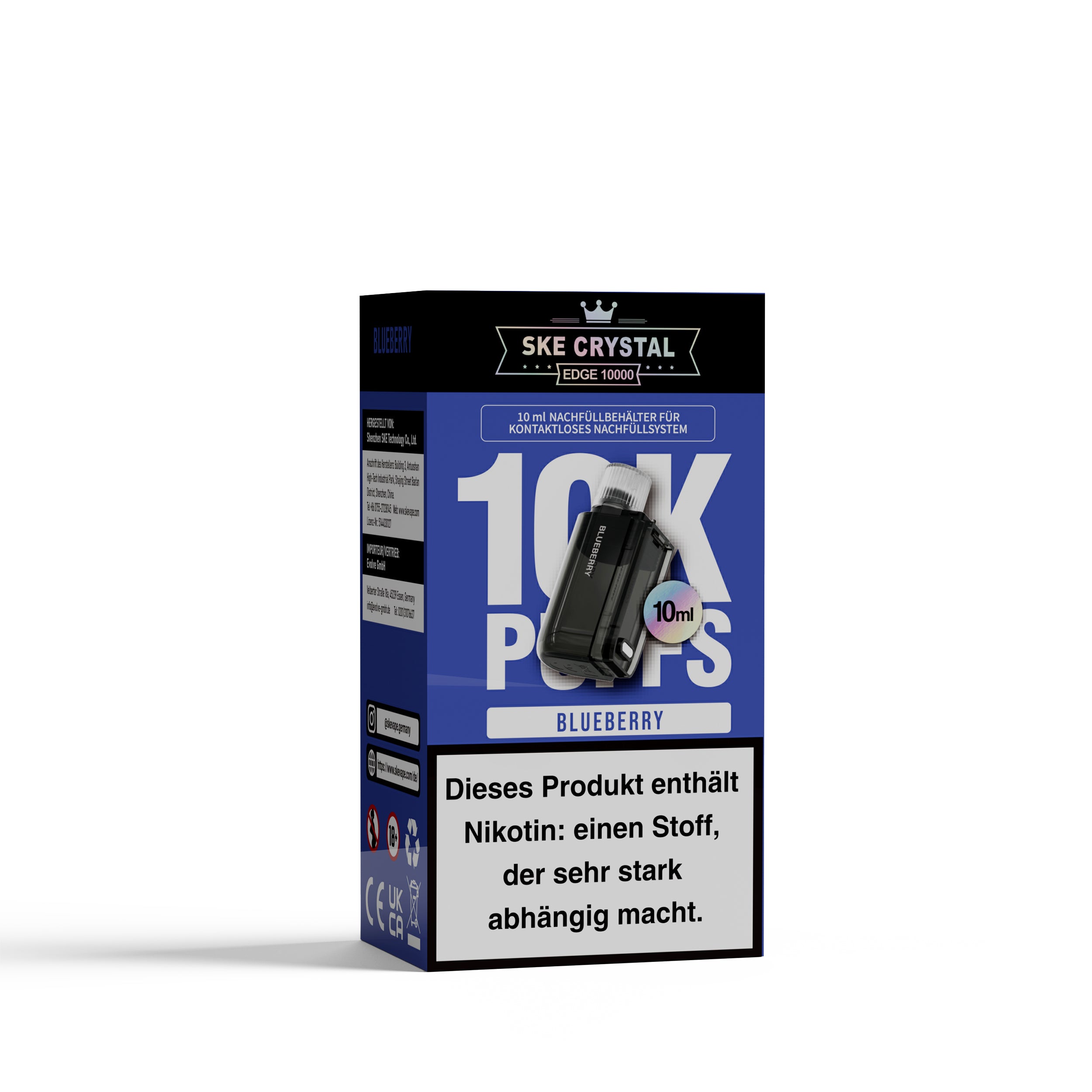 SKE Crystal EDGE 10K – 2 ml vorgefüllter Pod mit Coil Vapechamp.de