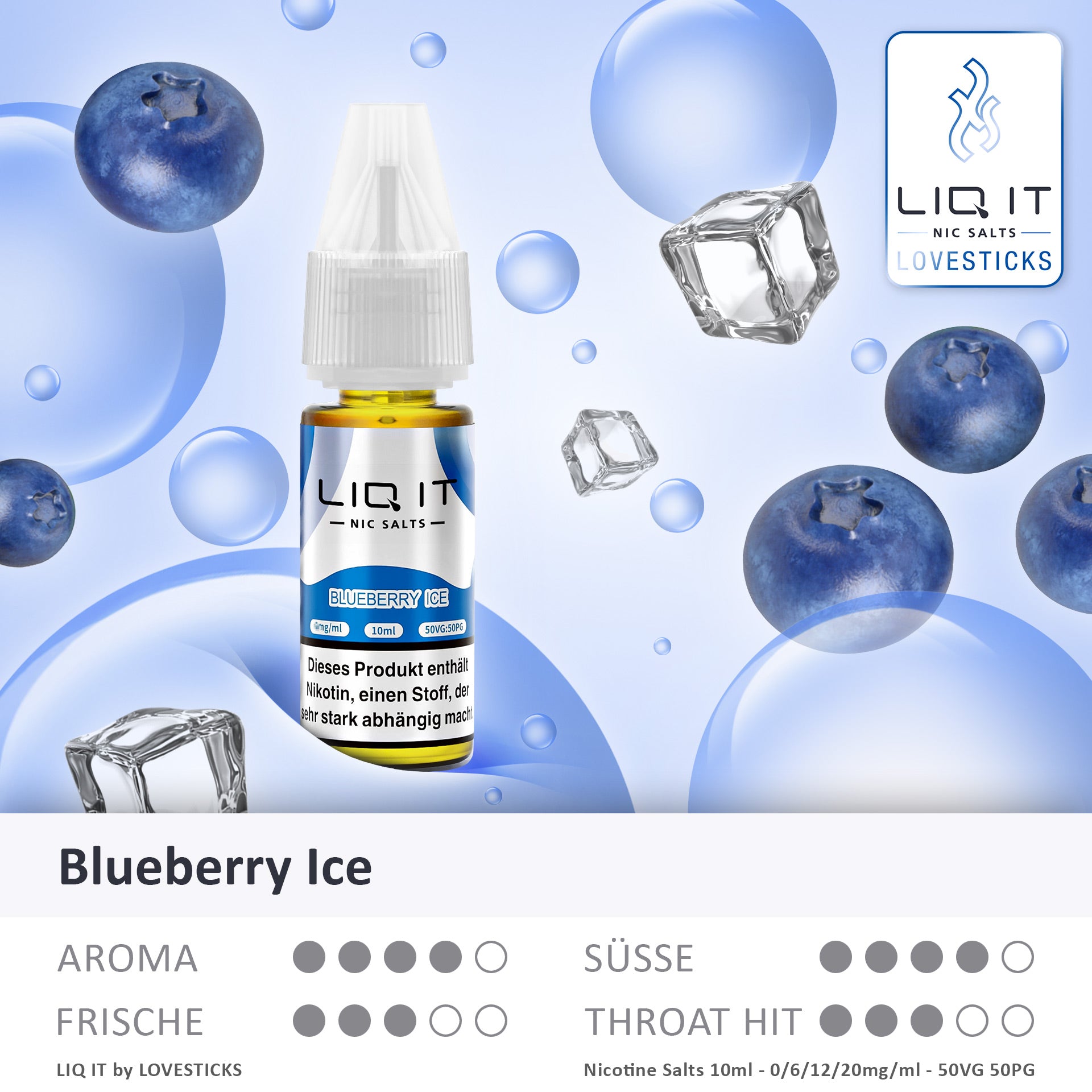 Lovesticks LIQ IT Blueberry Ice Liquid 0-20mg - Elfbar600.Bayern