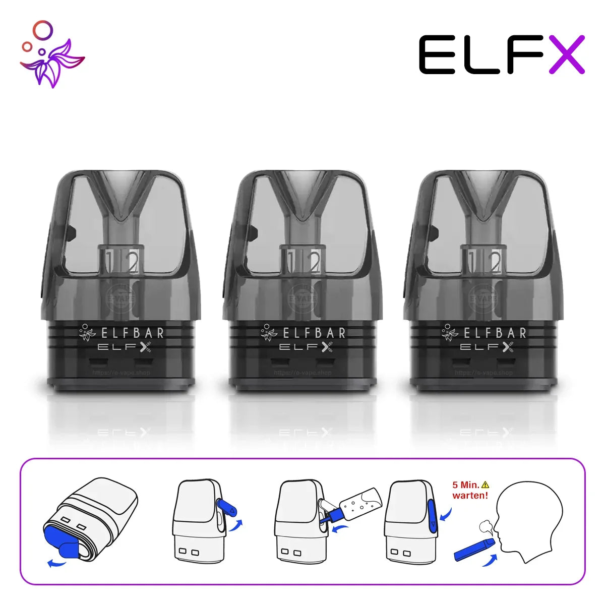 Elfbar ElfX Pod Kit Set -  1000 mAh Akku - wiederbefüllbar - Elfbar600.Bayern