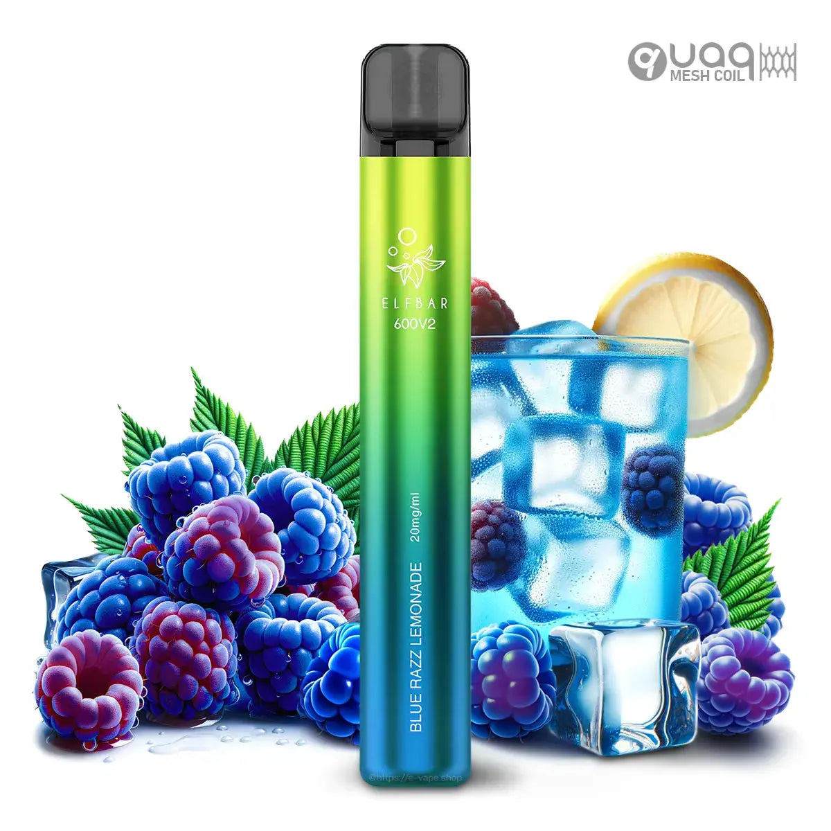 Elfbar 600 Blue Razz Lemonade V2 Vape 20 mg Elfbar
