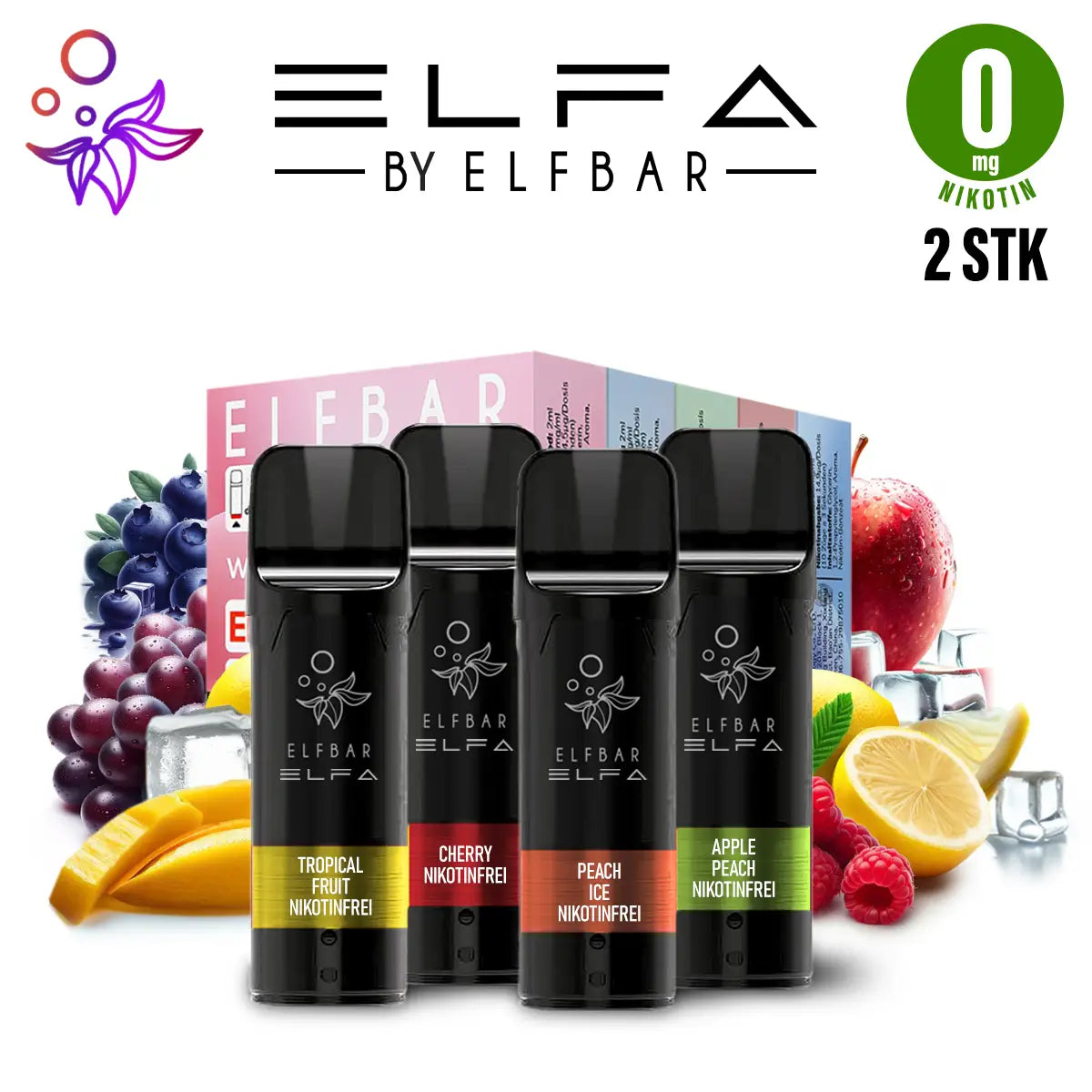 Elfbar Pods ELFA 0 mg/ml Nikotinfrei 2 Stk. - Vapechamp.de