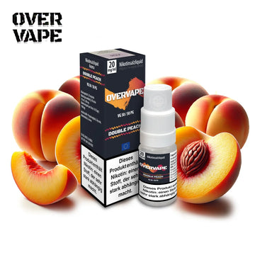 Overvape Double Peach – Intensiver Pfirsich Nikotinsalz Liquid 20mg