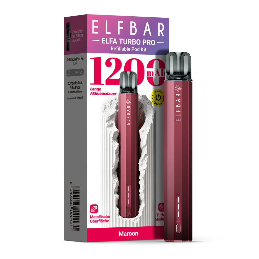 Elfbar ELFA Turbo Pro Kit – Maroon (Ansicht 2)