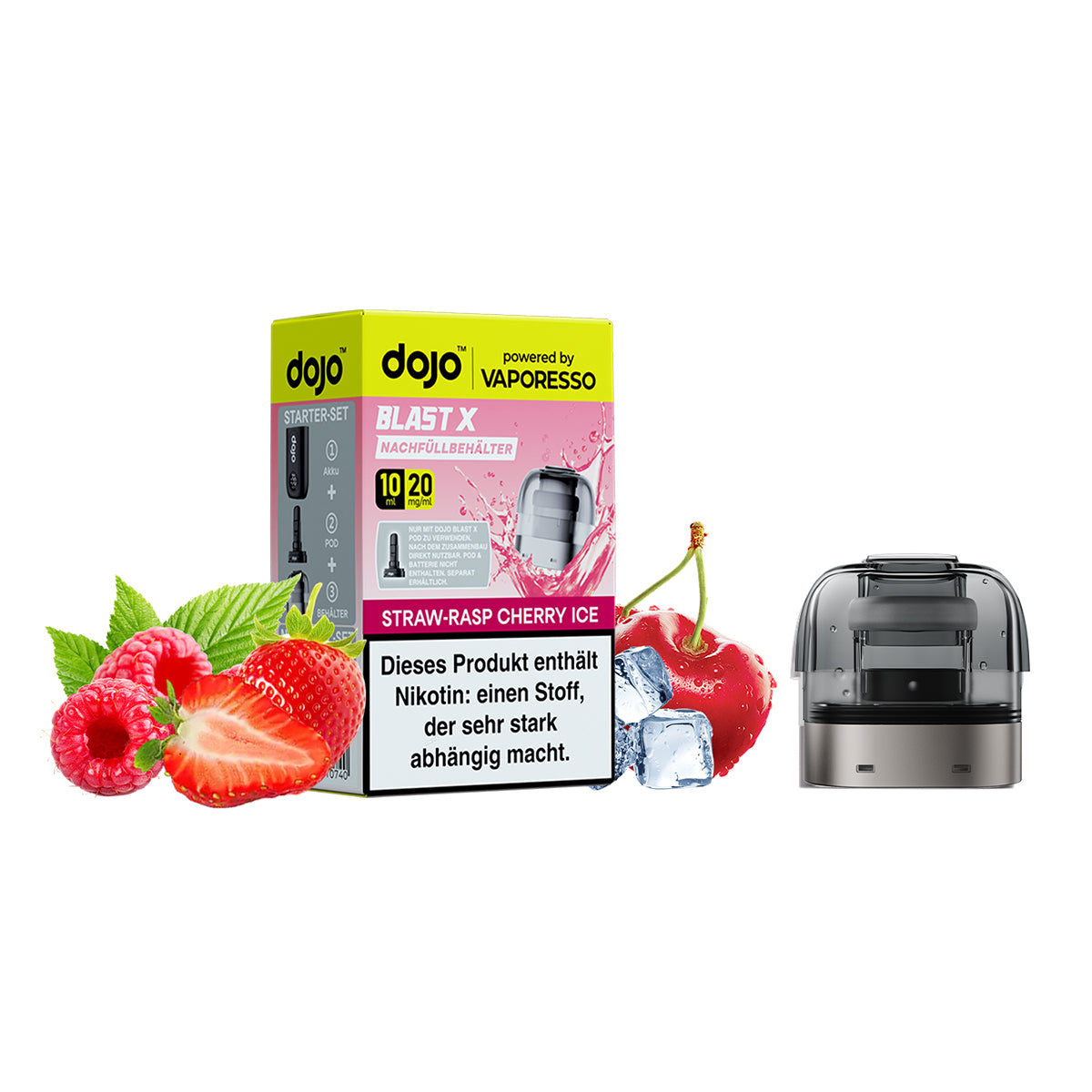 Dojo Blast X Refill Pods Straw Raspberry Cherry Ice