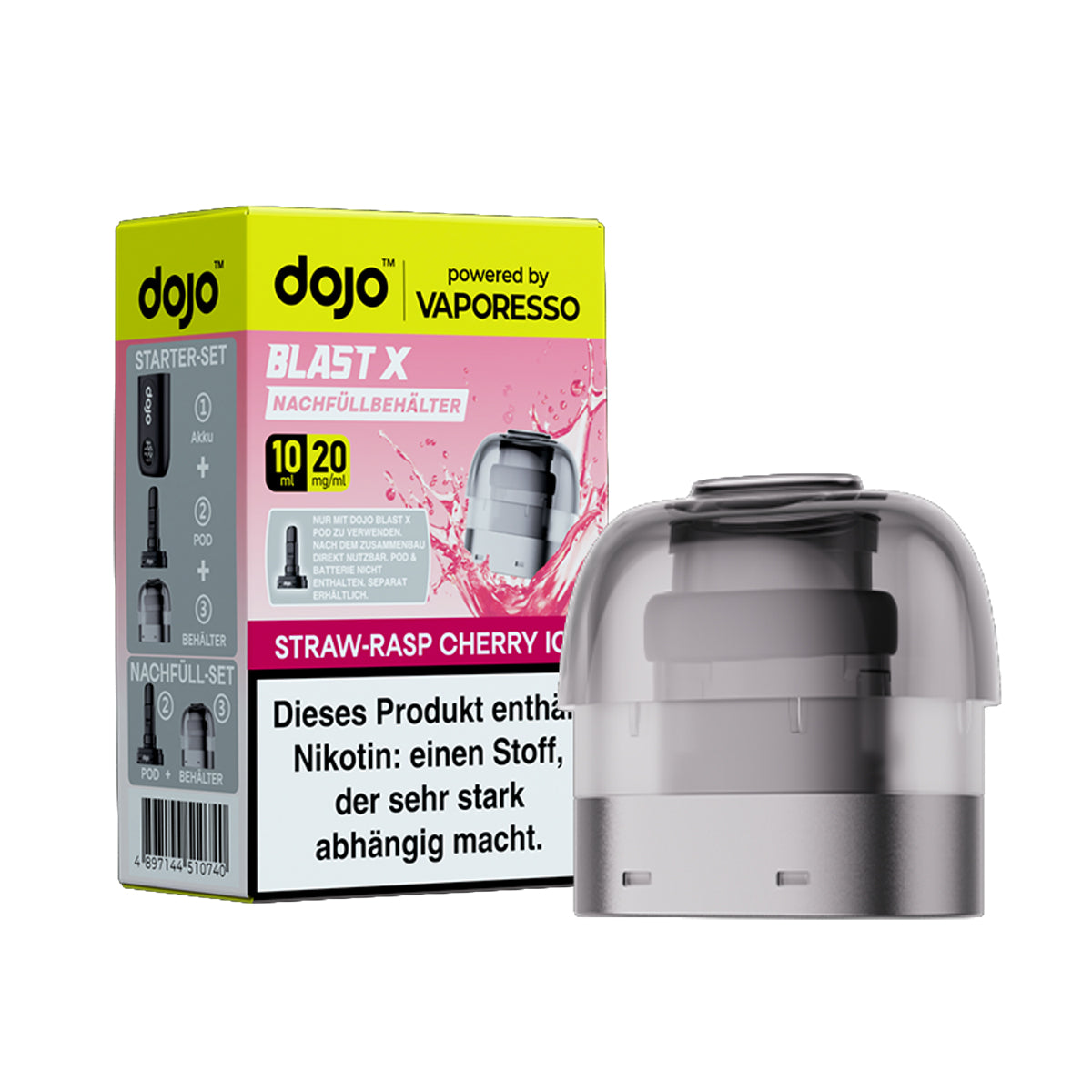 Dojo Blast X Refill Pods Straw Raspberry Cherry Ice