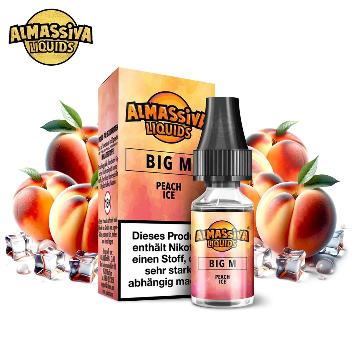 Almassiva Nikotinsalz Liquid Big M 10ml - Pfirsich, Frische - Vapechamp.de