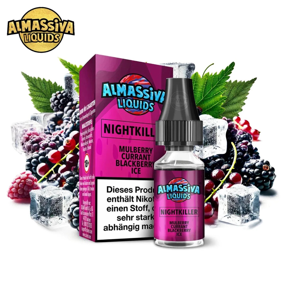 Almassiva Nikotinsalz Liquid Nightkiller 10ml - Maulbeere, Johannisbeere, Brombeere, Frische - Vapechamp.de