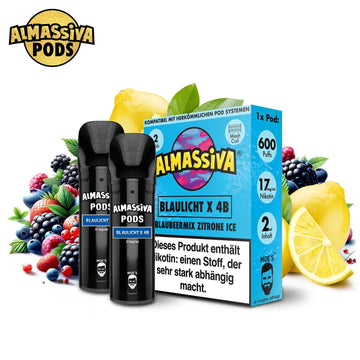 Almassiva Pods Blaulicht X 4B - Blaubeere Zitrone Ice - 17 mg/ml für ELFA