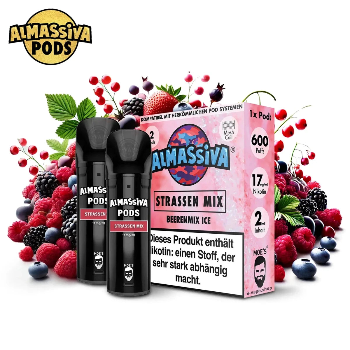 Almassiva Pods Strassen Mix - Beerenmix Ice - 17 mg/ml - Vapechamp.de