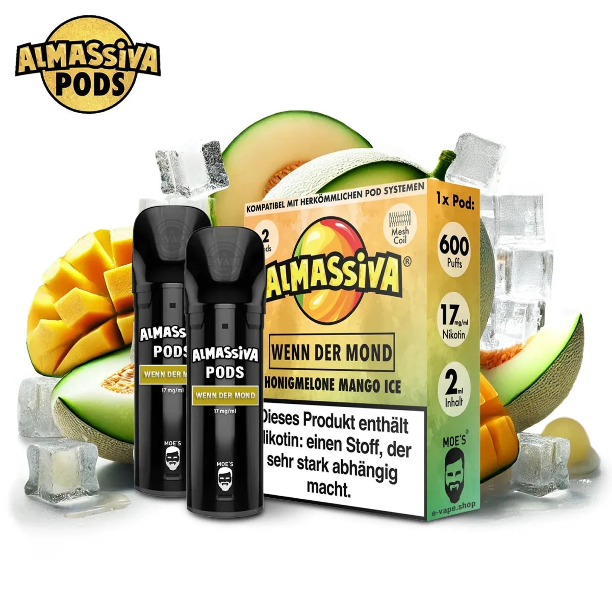 Almassiva Pods Wenn der Mond - Honigmelone Mango Ice - 17 mg/ml - Vapechamp.de