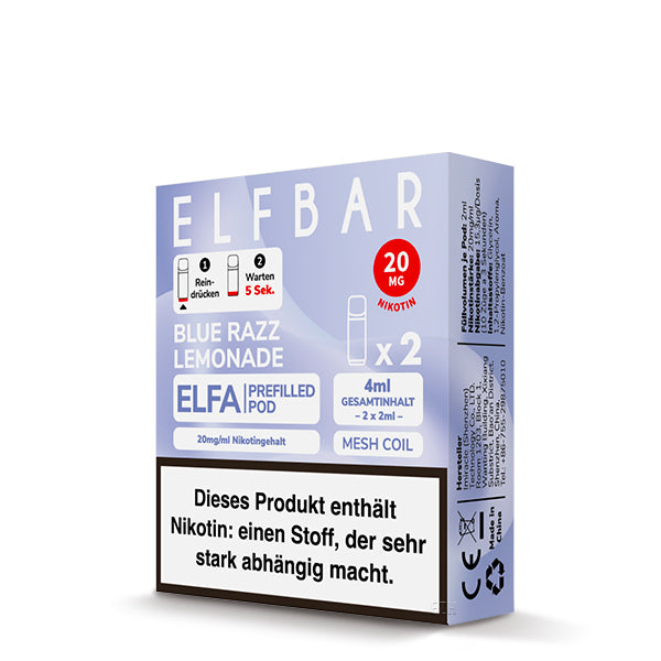 Elfbar Pods ELFA 20mg/ml Nikotin 2 Stk. – Blue Razz Lemonade