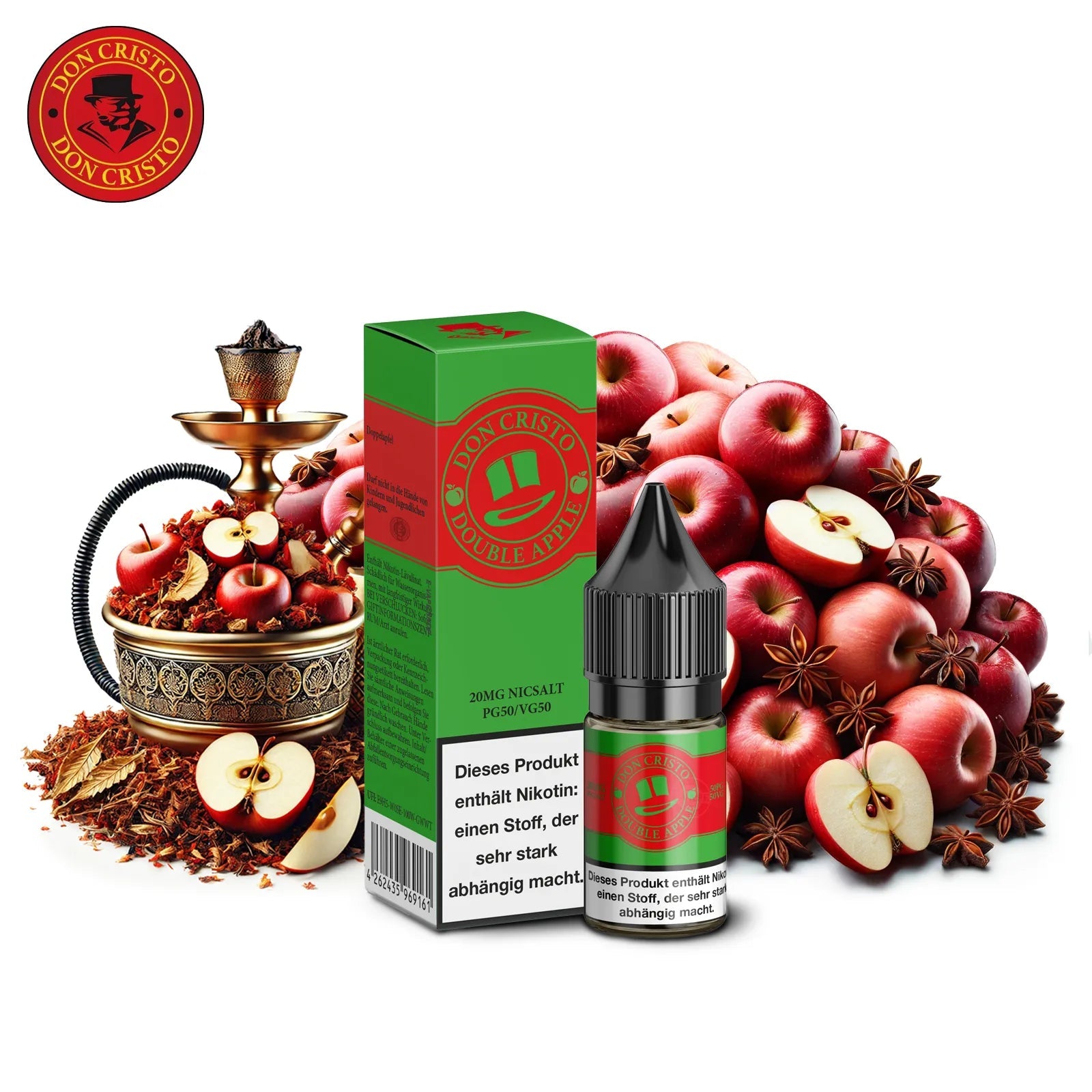 Don Cristo Double Apple Nikotinsalz-Liquid 20mg/ml Feal