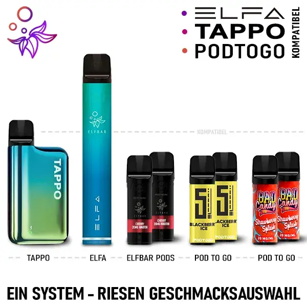 Elfbar Pods ELFA Akku Basis 500 mAh USB-C Mehrweg | Vapechamp.de Elfbar Pods ELFA Akku Basis 500 mAh USB-C Mehrweg | Vapechamp.de