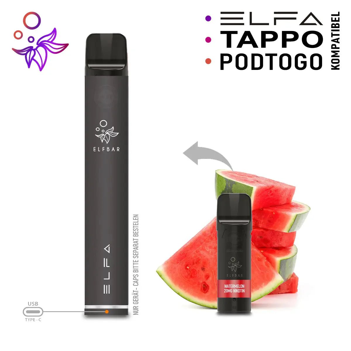 elfbar akku kaufen Elfbar Elfa MASTER | Pod Kit | Akkuträger | Dark Cosmo main image 1