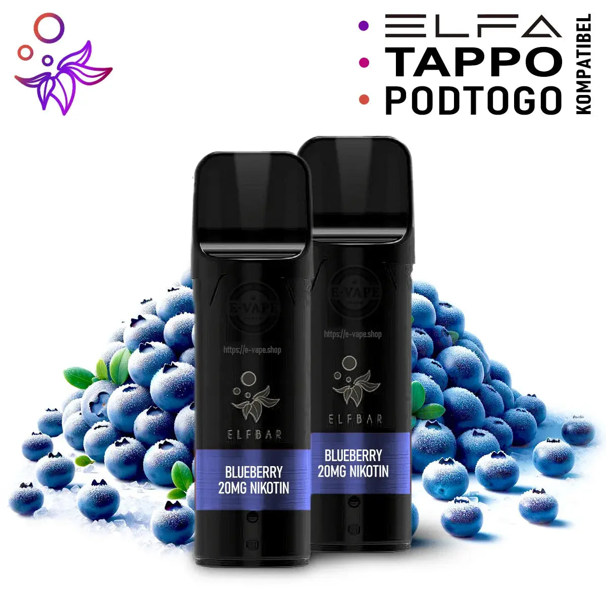 Blueberry Pods für Elfbar Elfa, Tappo