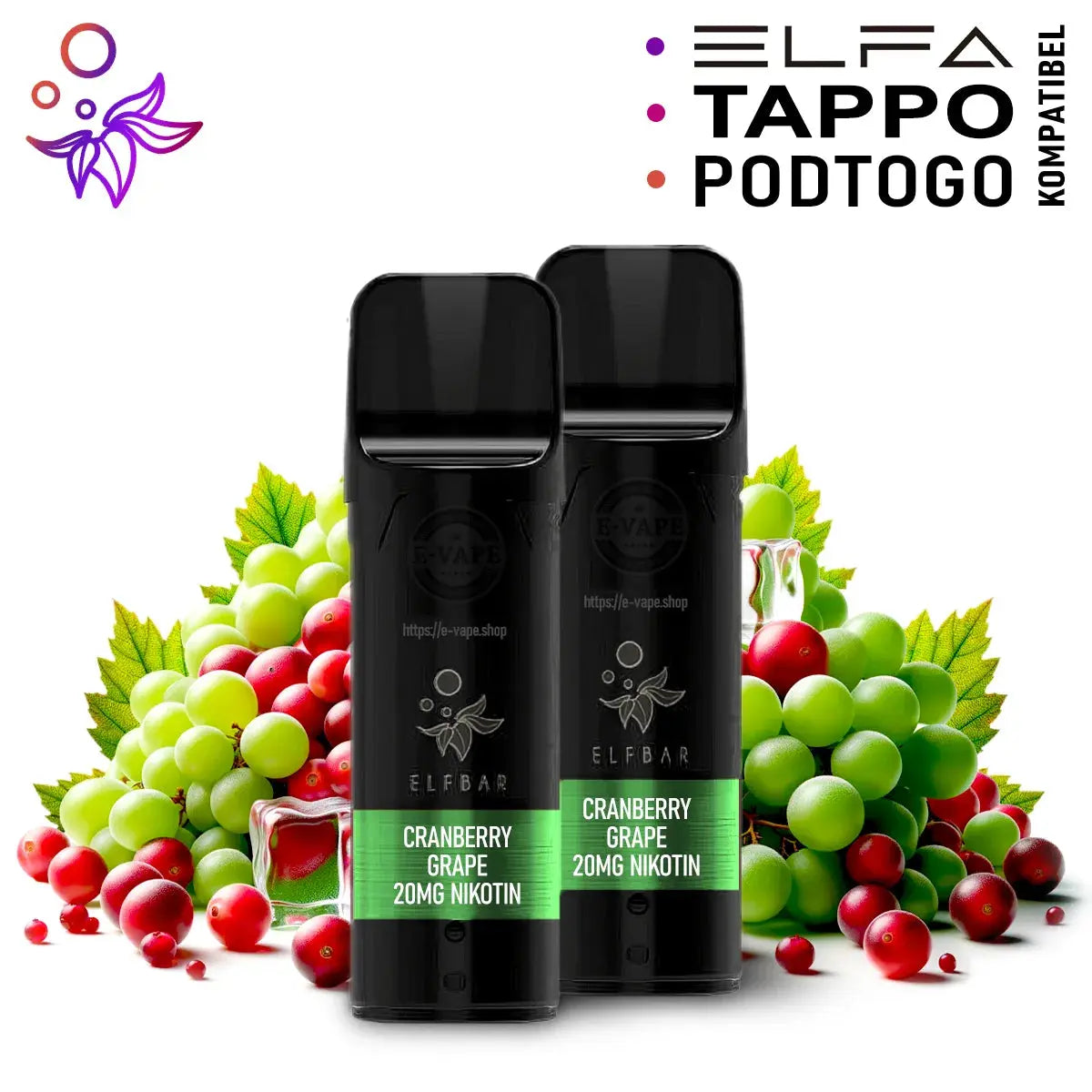 Cranberry Grape Pods für Elfbar Elfa, Tappo