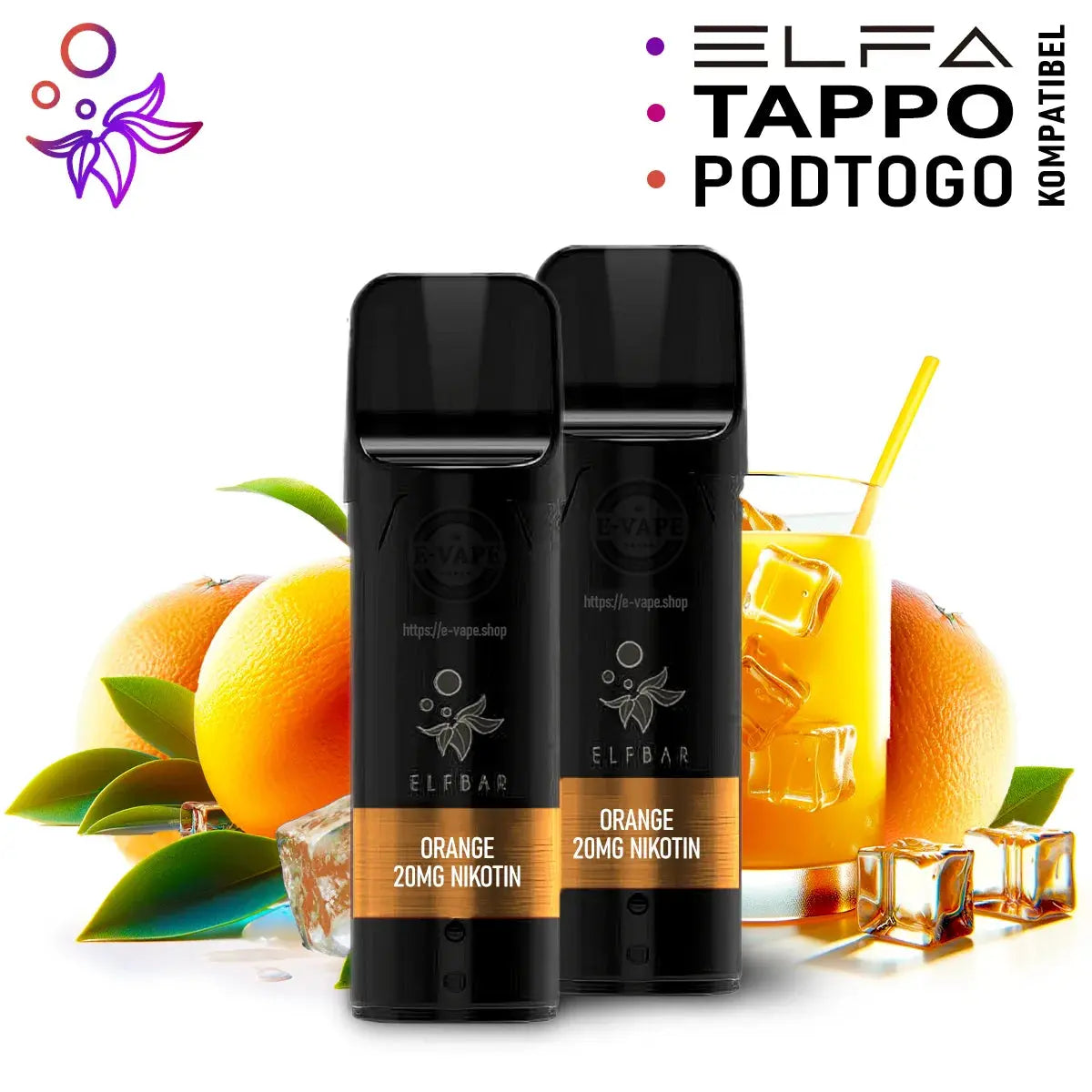 Orange Pods für Elfbar Elfa, Tappo