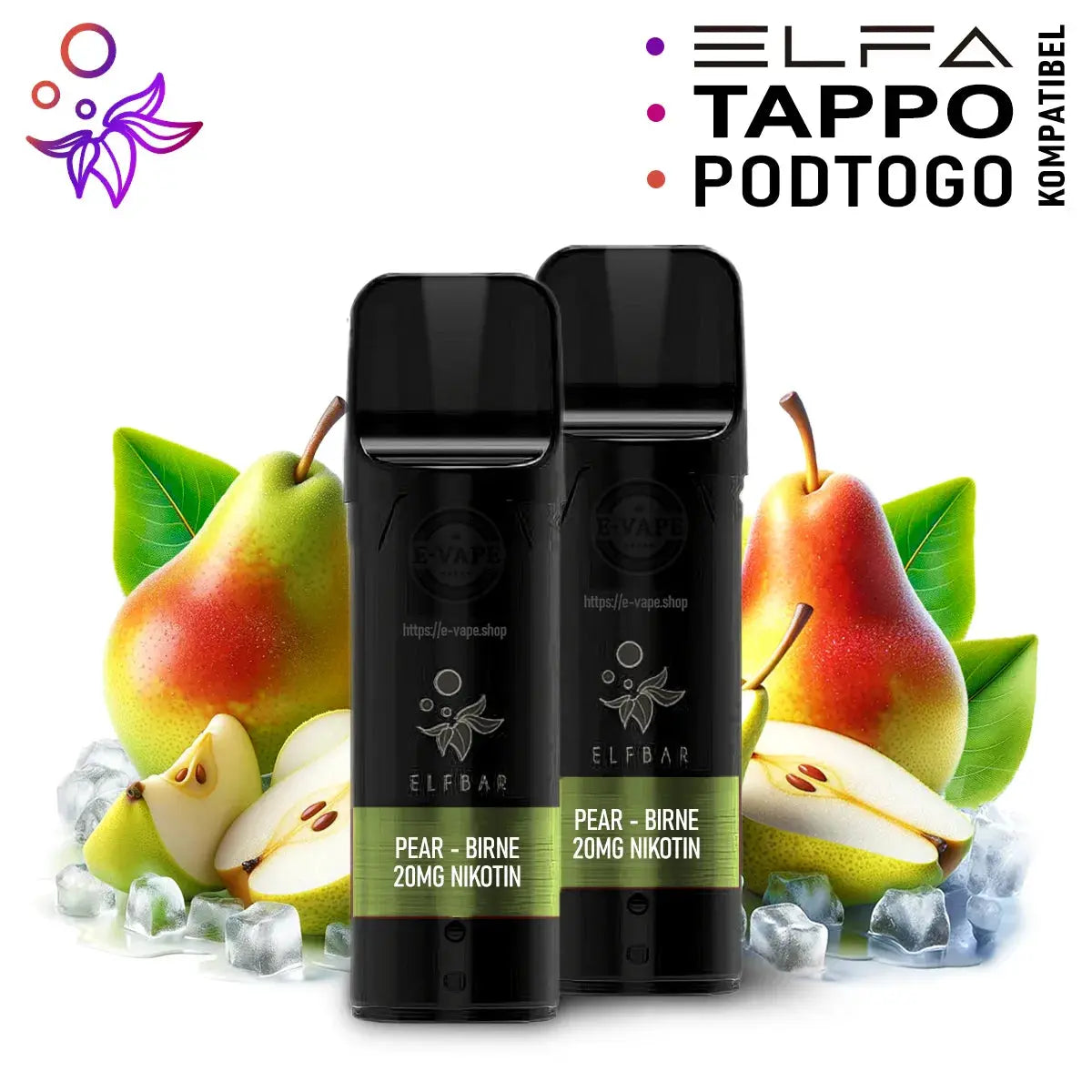Pear Birne Pods für Elfbar Elfa, Tappo