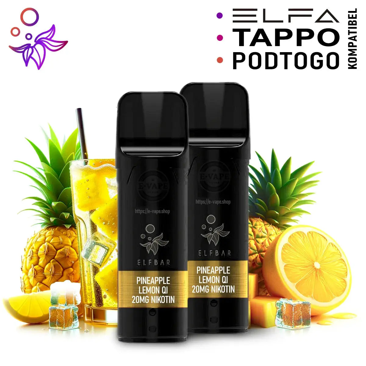 Pineapple Lemon Qi Pods für Elfbar Elfa, Tappo