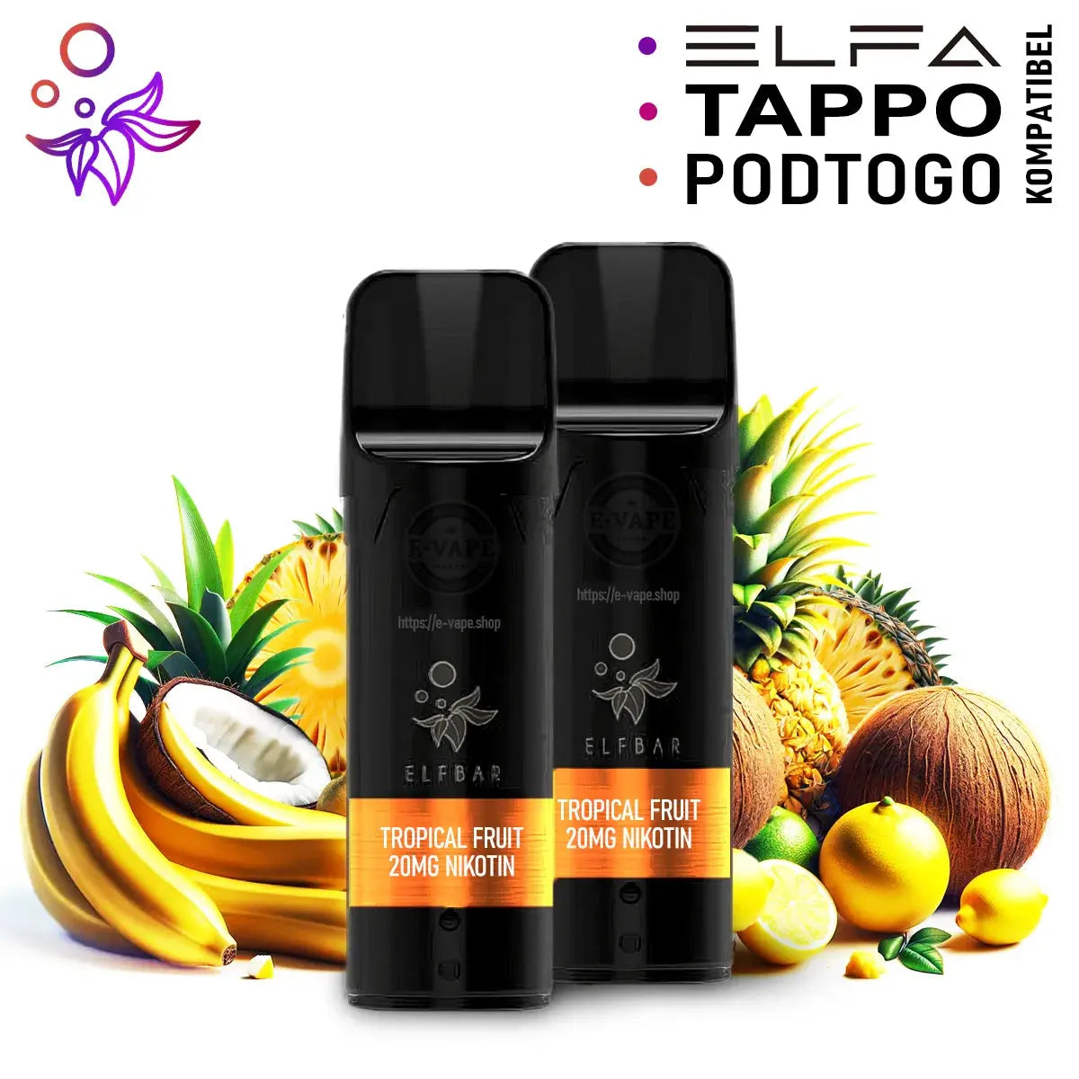 Tropical Fruit Pods für Elfbar Elfa, Tappo