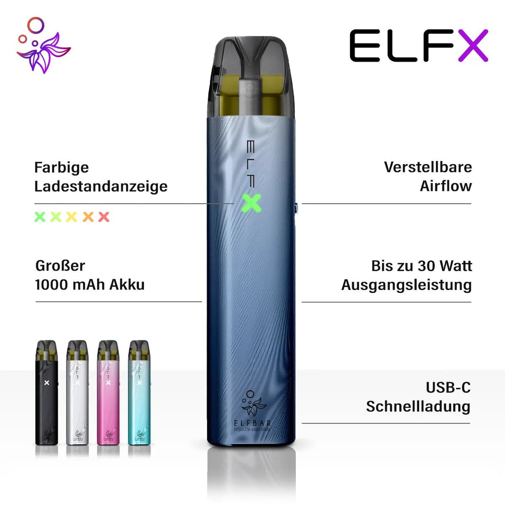Elfbar ElfX Pod Kit Set - 1000 mAh Akku - wiederbefüllbar - Vapechamp.de