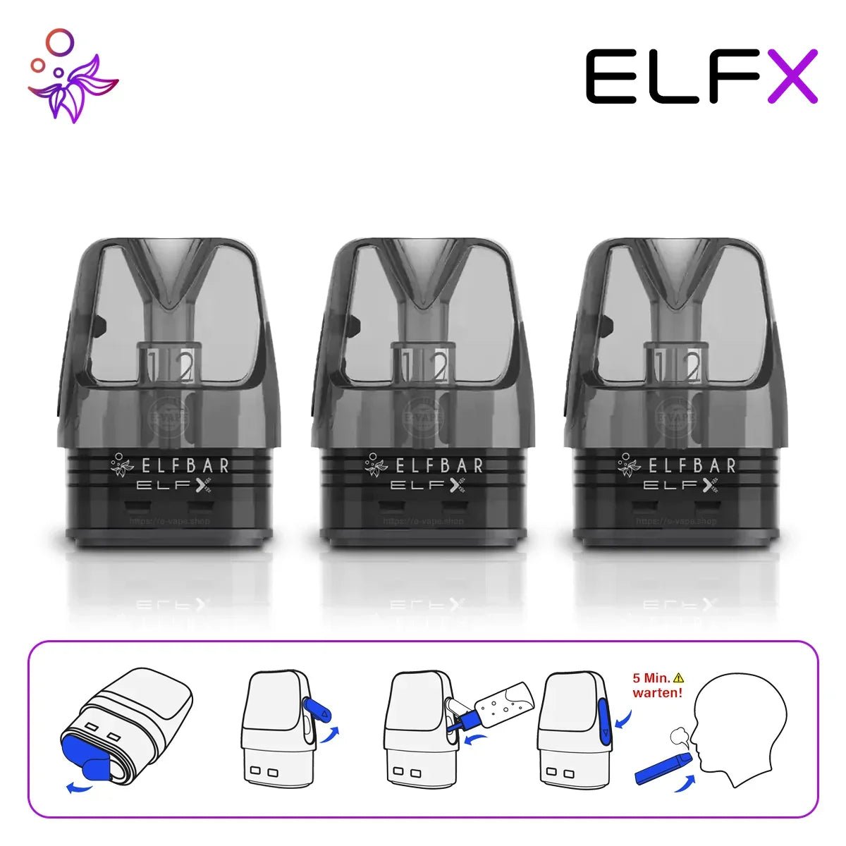elfbar elfa master akku Elfbar ELFX - Leer-Pods - 3er Pack - 0,6 Ohm - 3er Pack main image 1