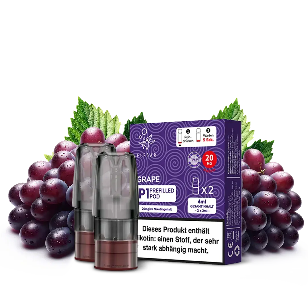 Elfbar Mate 500 2x Grape 20mg Pod - Vapechamp.de