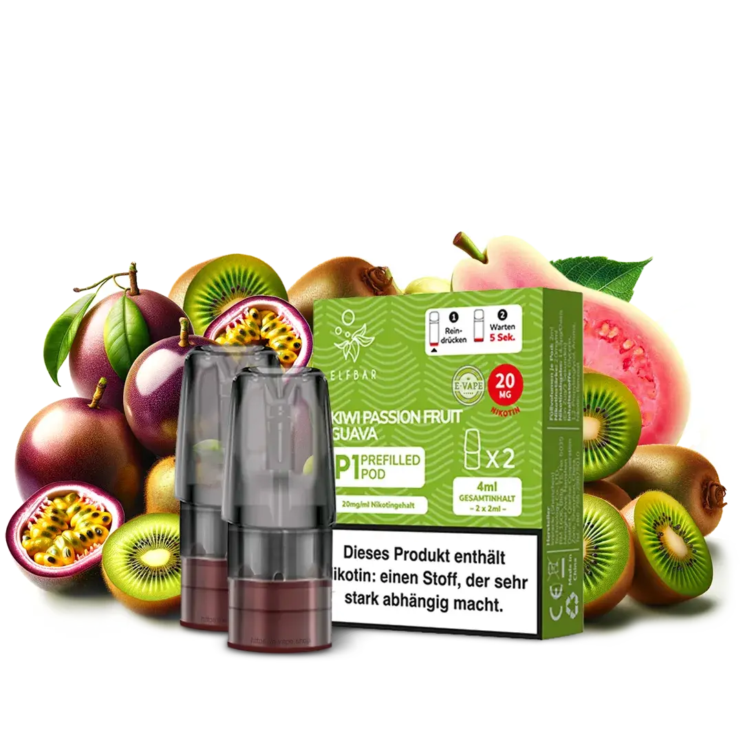 Elfbar Mate 500 2x Kiwi Passionfruit Guava 20mg Pod - Vapechamp.de