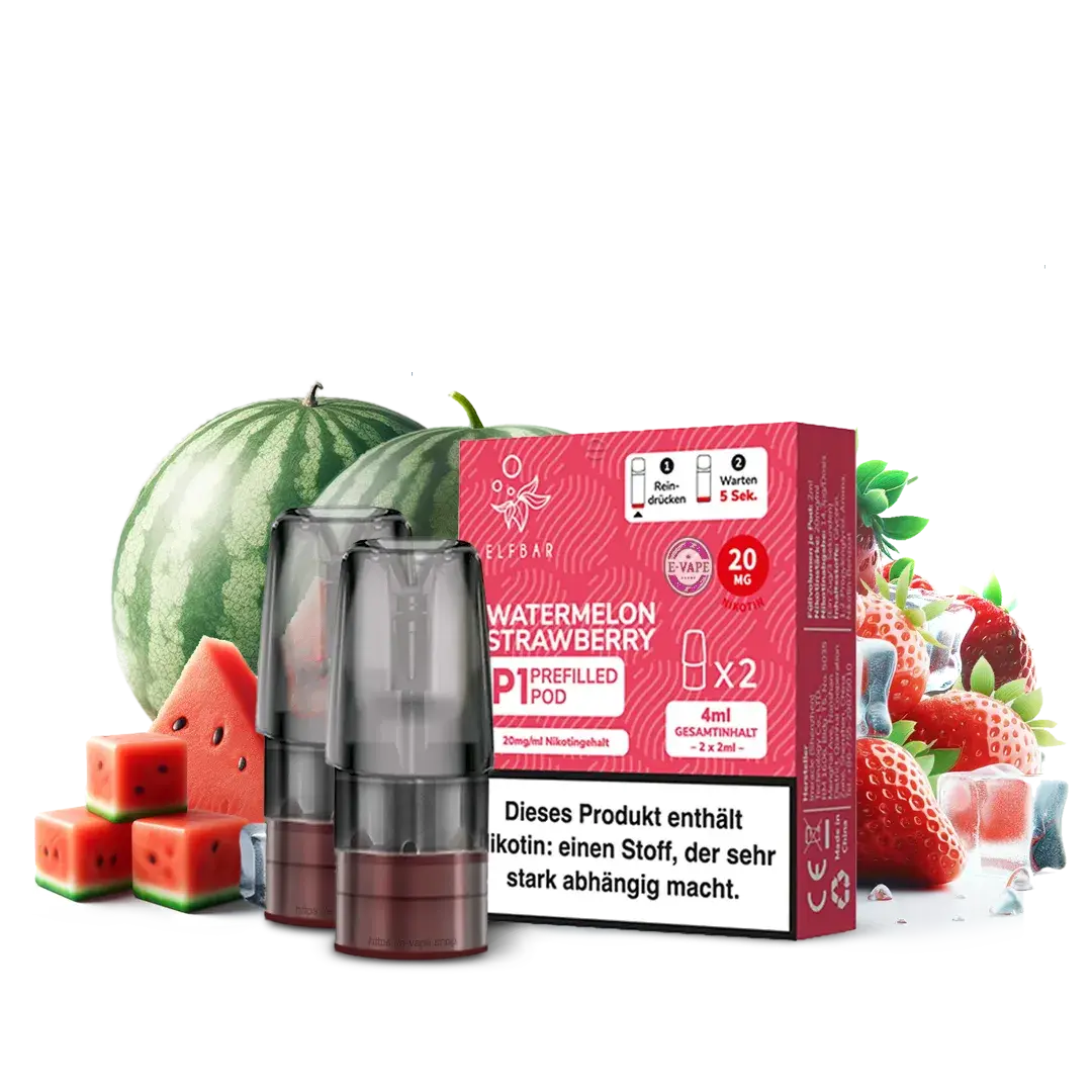 Elfbar Mate 500 2x Watermelon Strawberry 20mg Pod - Vapechamp.de