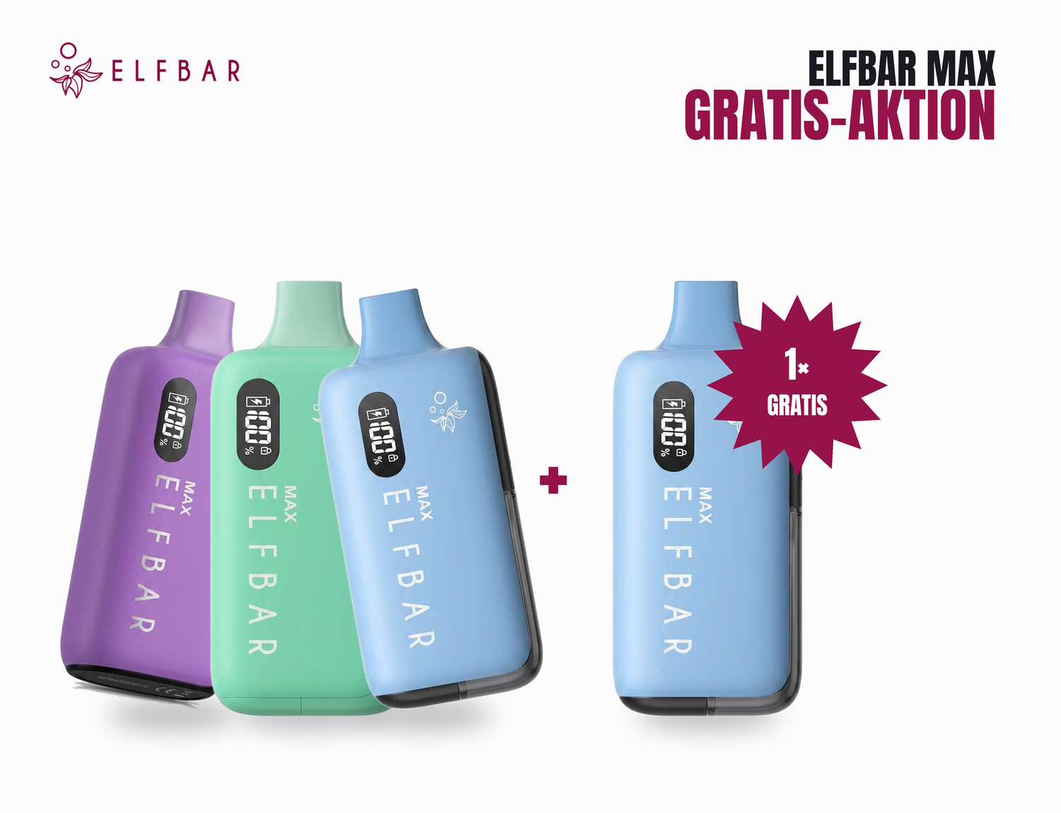 Elfbar MAX 3+1 Aktion: 3 Geräte kaufen, 1 MAX Akkuträger gratis