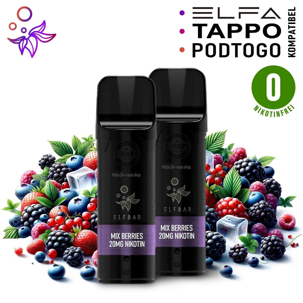 Elfbar Pods ELFA 0 mg/ml Nikotinfrei ⓿ 2 Stk. – Mix Berries