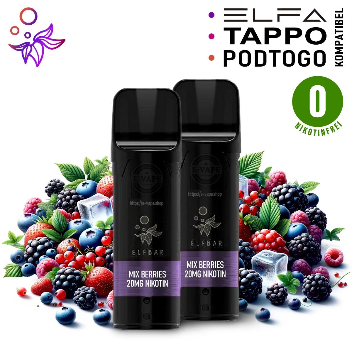 Elfbar Pods ELFA Nikotinfrei 0 mg/ml 2 Stk. | Vapechamp.de