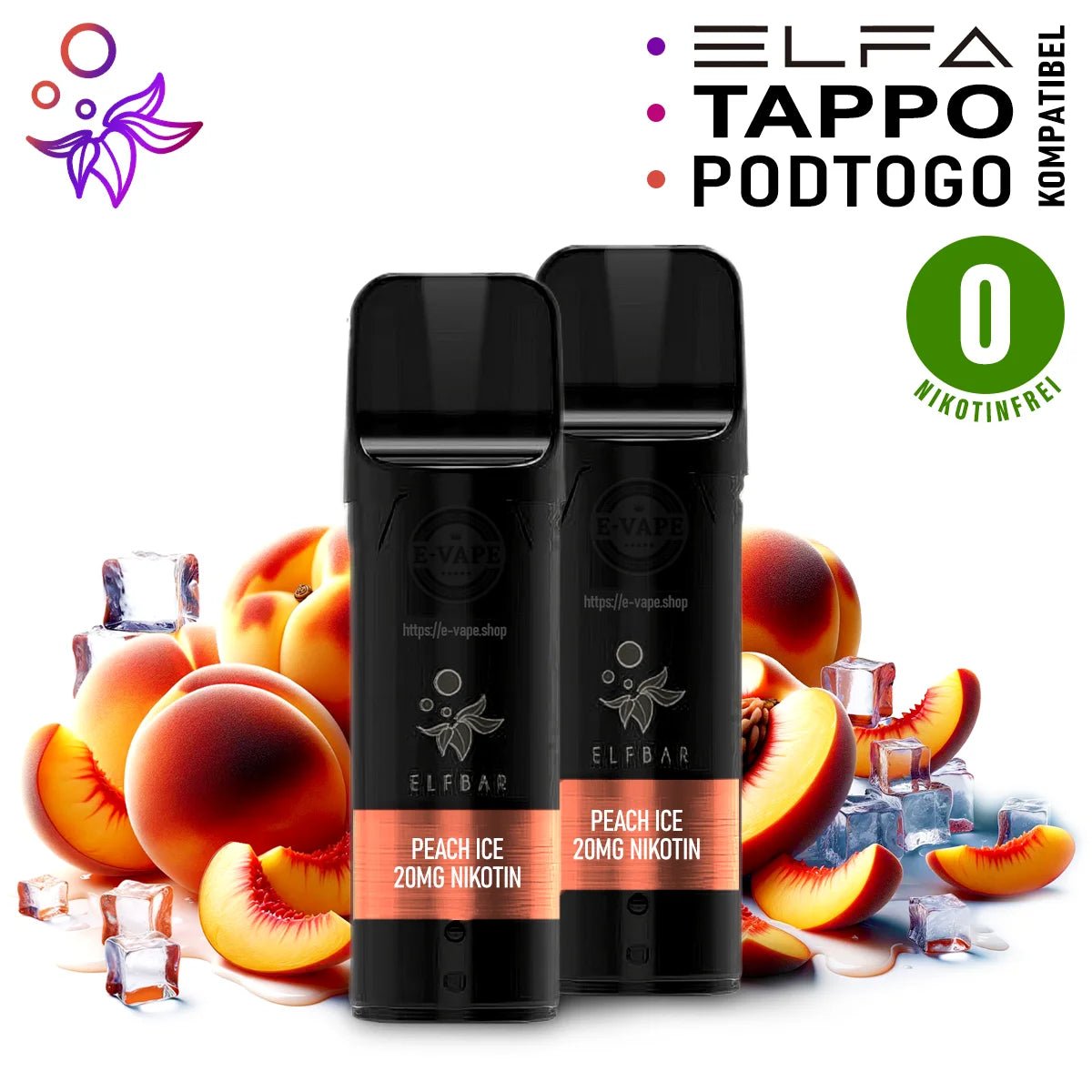 Elfbar Pods ELFA 0 mg/ml Nikotinfrei 2 Stk. - Vapechamp.de