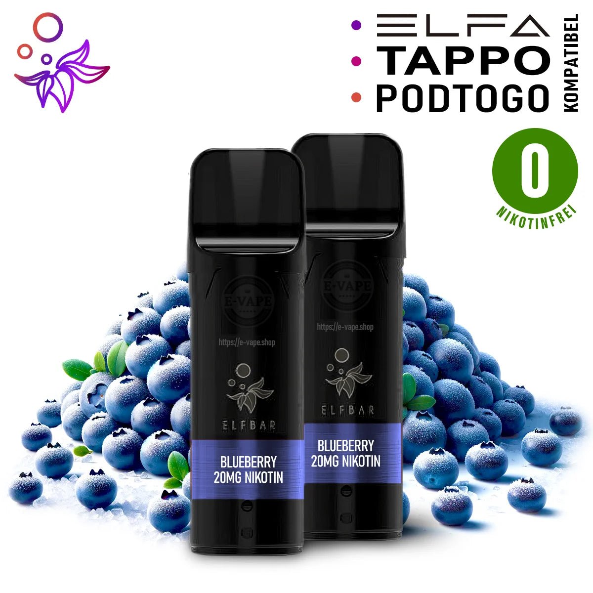 Elfbar Pods ELFA 0 mg/ml Nikotinfrei 2 Stk. - Vapechamp.de