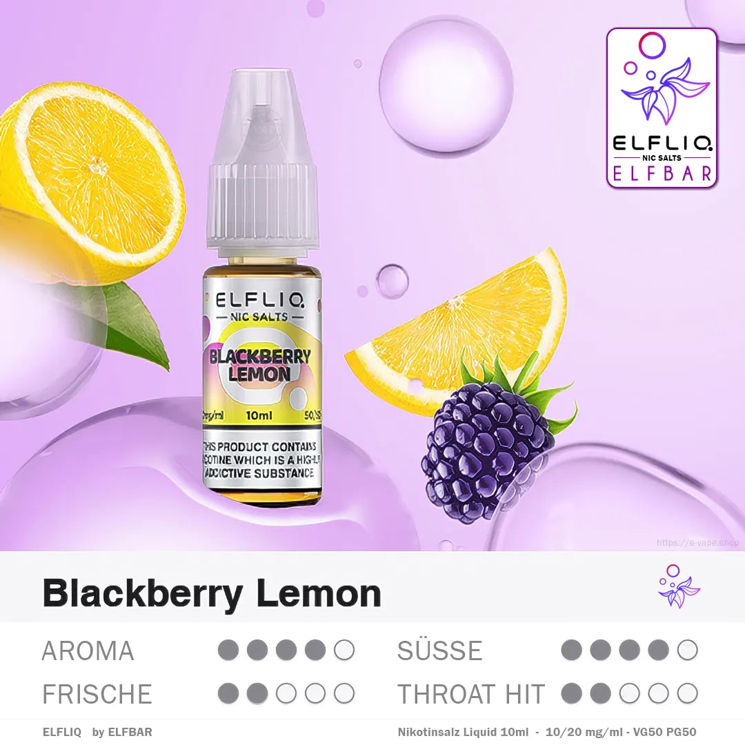 Elfbar Liquid ELFLIQ Blackberry Lemon 10/20mg - Elfbar600.Bayern