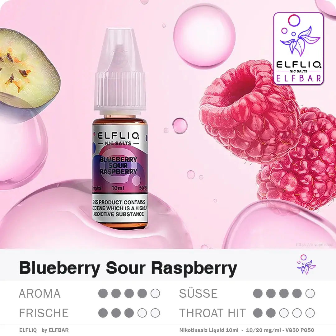 Elfbar Liquid ELFLIQ Blueberry Sour Raspberry 10/20mg Elfbar