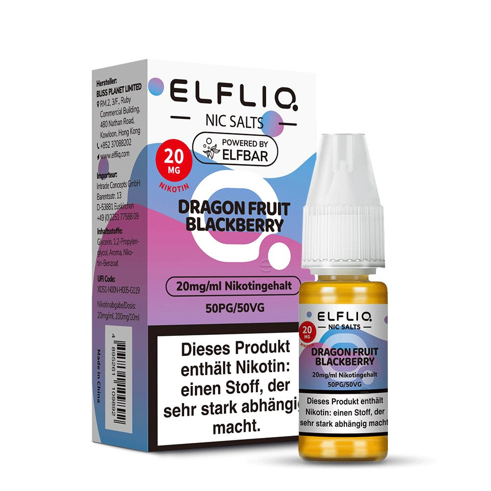 Elfbar Liquid ELFLIQ 10ml – 20 Mg / Dragon Fruit Blackberry