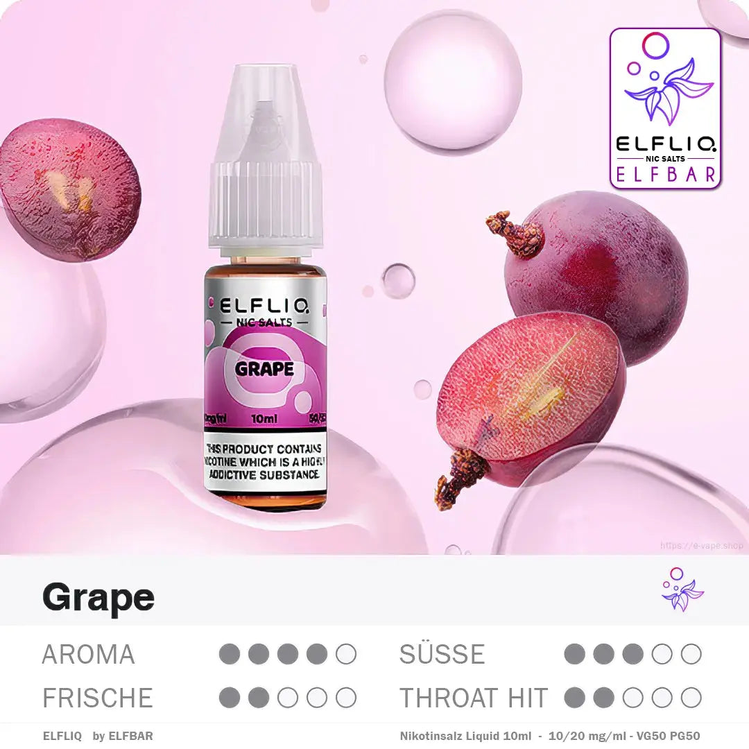 Elfbar Liquid ELFLIQ Grape 10/20mg Elfbar