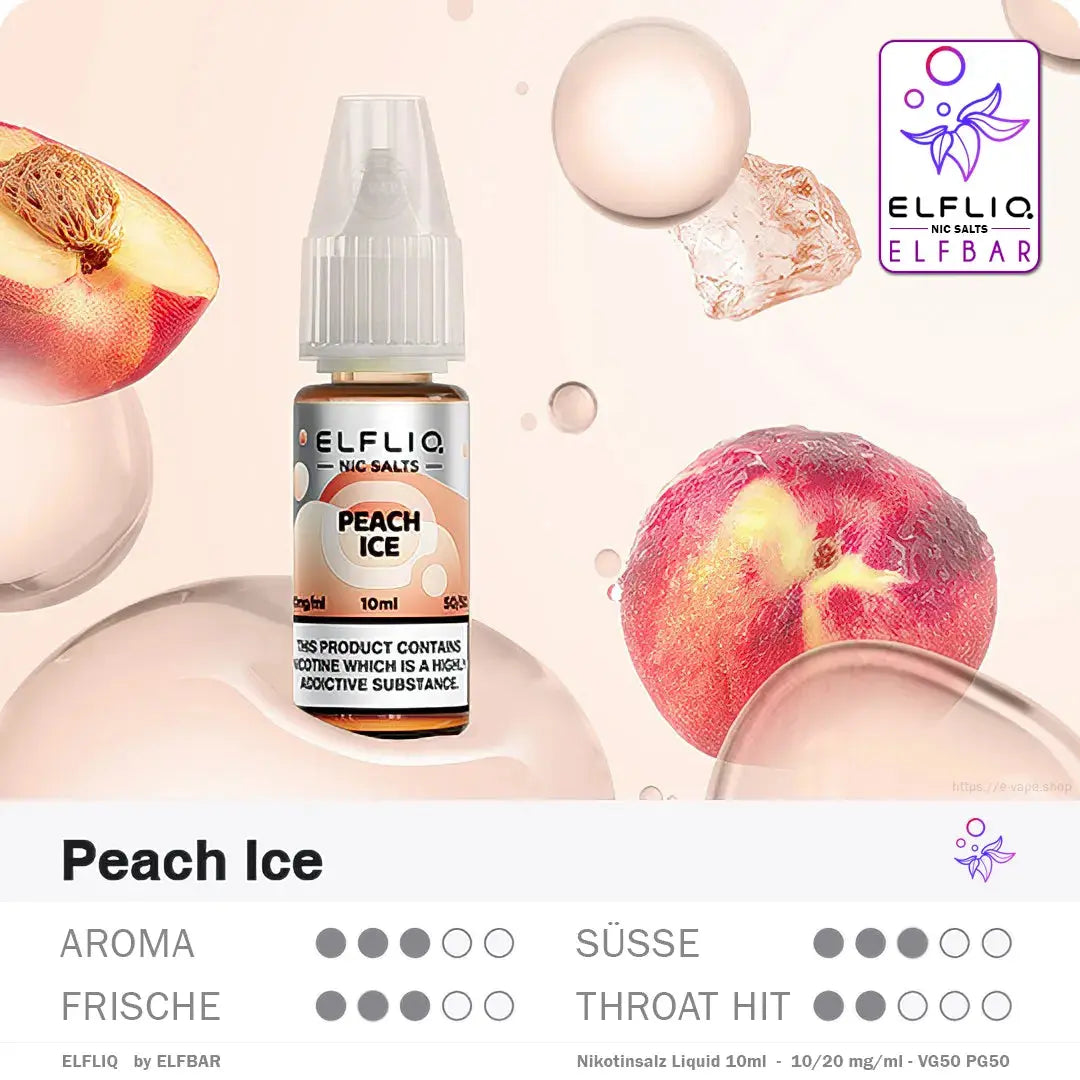 Elfbar Liquid ELFLIQ Peach Ice 10/20mg Elfbar